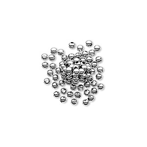 Bead, sterling silver, 2mm seamless round. Sold per pkg of 100.
