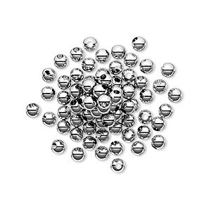 Naisidier 100 Pcs 925 Sterling Silver Seamless Round Beads 3mm