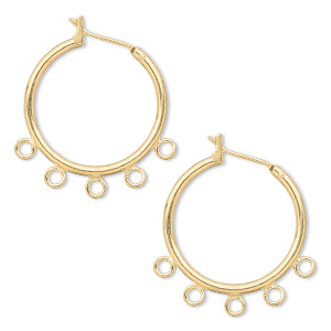 Hoop Earring Findings Gold Plated/Finished Gold Colored