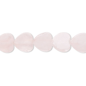 Bead, rose quartz (natural), 10x10mm flat heart, B grade, Mohs hardness 7. Sold per 15-1/2&quot; to 16&quot; strand.