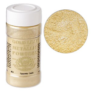 Mica powder, Gold Leaf &amp; Metallic Powders, sparkle gold. Sold per 1-ounce jar.