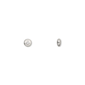 Bead, sterling silver, 4x2mm smooth rondelle. Sold per pkg of 24.