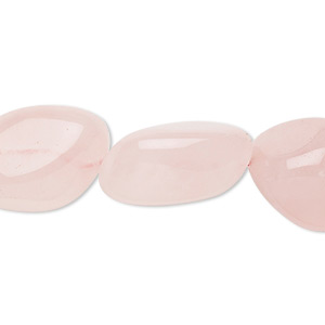 Bead, rose quartz (natural), medium tumbled nugget, Mohs hardness 7. Sold per 15-1/2&quot; to 16&quot; strand.