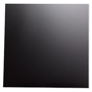 Sheet, anodized aluminum, black, 5-3/4 x 5-3/4 inch square, 26 gauge. Sold  individually. - Fire Mountain Gems and Beads