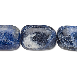 Bead, sodalite (natural), large tumbled nugget, Mohs hardness 5 to 6. Sold per 15-1/2&quot; to 16&quot; strand.
