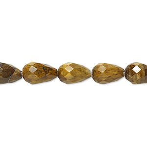 Bead, tigereye (natural), 10x7mm faceted teardrop, B grade, Mohs hardness 7. Sold per 15-1/2&quot; to 16&quot; strand.