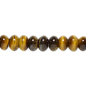 Bead, tigereye (natural), 8x5mm rondelle, B grade, Mohs hardness 7. Sold per 15-1/2&quot; to 16&quot; strand.