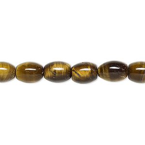 Bead, tigereye (natural), 8x6mm oval, B grade, Mohs hardness 7. Sold per 15-1/2&quot; to 16&quot; strand.