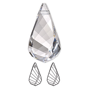 Focal, Crystal Passions&reg;, crystal clear, 37x21mm faceted helix pendant (6020). Sold individually.