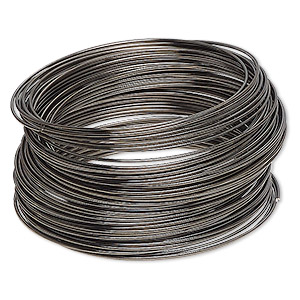 Memory wire, gunmetal-plated high carbon steel, 1-3/4 inch bracelet, 0.7mm thick. Sold per 1-ounce pkg, approximately 60 loops.