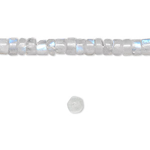 Bead, rainbow moonstone (natural), 5x2mm-6x4mm hand-cut heishi, B- grade, Mohs hardness 6 to 6-1/2. Sold per 15-1/2&quot; to 16&quot; strand.