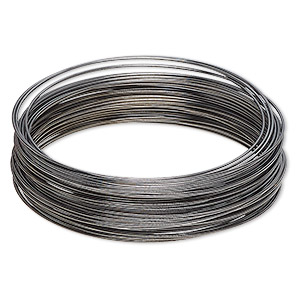 Memory wire, gunmetal-plated high carbon steel, 2-1/4 inch bracelet, 0.7mm thick. Sold per 1-ounce pkg, approximately 46 loops.