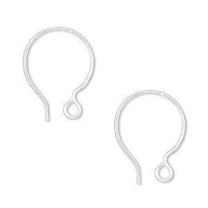 Ear wire, sterling silver-filled, 19mm French hook with open loop, 20 gauge. Sold per pkg of 5 pairs.