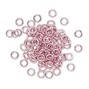 Jump ring, anodized tempered aluminum, black, 10mm round, 7.2mm inside  diameter, 15 gauge. Sold per pkg of 100. - Fire Mountain Gems and Beads