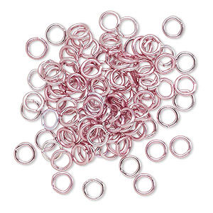 Open Jump Rings Aluminum Pinks