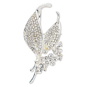 Brooches Imitation rhodium-plated Silver Colored