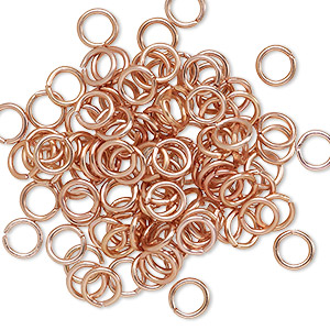 Jump ring, anodized aluminum, copper, 5.5mm round, 3.5mm inside diameter, 18 gauge. Sold per pkg of 100.