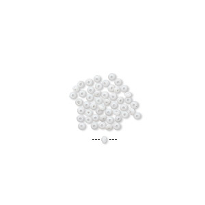 Mini Bead Huggers&#153;, silicone, white, 1.5x0.5mm rondelle. Sold per pkg of 50.