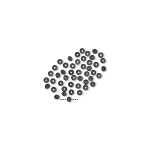 Mini Bead Huggers&#153;, silicone, black, 1.5x0.5mm rondelle. Sold per pkg of 50.