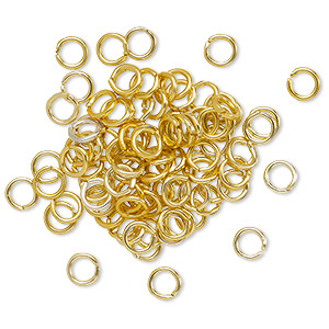 Open Jump Rings Aluminum Gold Colored