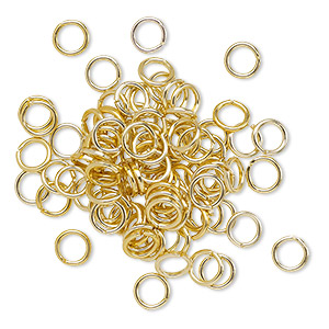 Open Jump Rings Aluminum Gold Colored