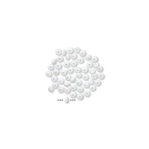 Mini Bead Huggers&#153;, silicone, white, 2x0.5mm rondelle. Sold per pkg of 50.