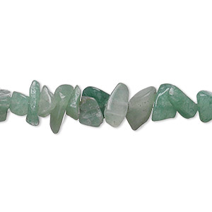 Bead, green aventurine (natural), medium chip, Mohs hardness 7. Sold per 15-1/2&quot; to 16&quot; strand.