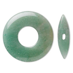 Clasp, toggle, green aventurine (natural), 45x6mm round donut, 38x10mm bar, B grade, Mohs hardness 7. Sold individually.