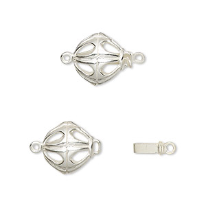 Clasp, JBB Findings, tab, sterling silver, 10.5mm open round. Sold ...