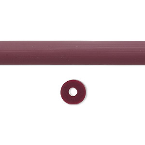 Cord, silicone, burgundy, 8mm round with 2.5mm hole. Sold per pkg of 1 yard.