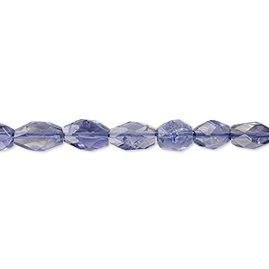 Bead, iolite (dyed), 6x5mm hand-cut faceted oval, B grade, Mohs hardness 7 to 7-1/2. Sold per 15-1/2&quot; to 16&quot; strand.
