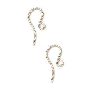 5 pairs support earring gold Fishhook earwires 24 10 mm