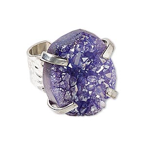 Finger Rings Druzy Agate Purples / Lavenders