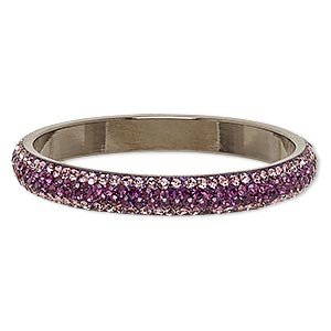 Sparkling Purple Metal Bangle Bracelets 
