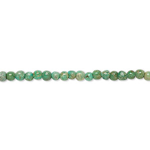 Bead, turquoise (dyed / stabilized), 2.5-3mm round, C grade, Mohs hardness 5 to 6. Sold per 15-1/2&quot; to 16&quot; strand.