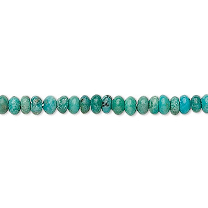 Bead, turquoise (dyed / stabilized), 4x2mm rondelle, B grade, Mohs hardness 5 to 6. Sold per 15-1/2&quot; to 16&quot; strand.