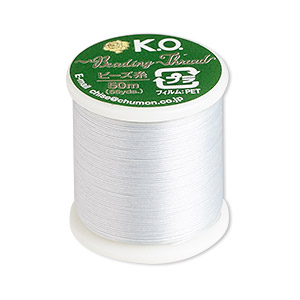 Thread, K.O., waxed nylon, smoke grey, 0.15mm diameter, 4-pound test. Sold  per 55 yard spool. - Fire Mountain Gems and Beads