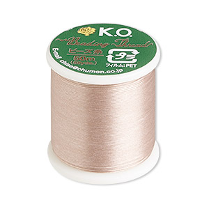 Thread, K.O., waxed nylon, natural, 0.15mm diameter, 4-pound test. Sold per 55-yard spool.