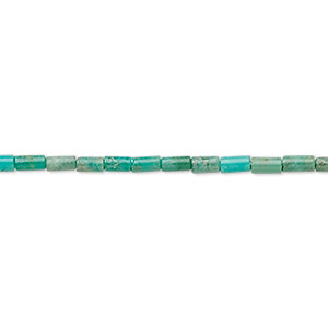 Bead, turquoise (dyed / stabilized), 4x2mm round tube, B grade, Mohs hardness 5 to 6. Sold per 15-1/2&quot; to 16&quot; strand.