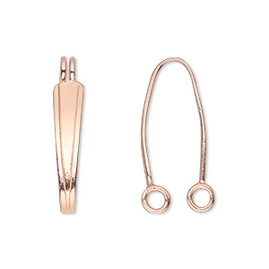 Bail, JBB Findings, donut, copper-plated brass, 22x5mm tapered with 20x6mm grip length. Sold individually.