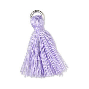Tassel, cotton and imitation rhodium-finished steel, light pink, 20-24mm mini  tassel with 6mm open jump ring. Sold per pkg of 6. - Fire Mountain Gems and  Beads