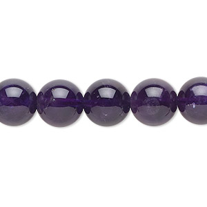 Bead, amethyst (natural), 10mm round, B grade, Mohs hardness 7. Sold per 15-1/2&quot; to 16&quot; strand.
