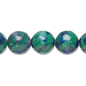 Beads Azurite-Malachite Multi-colored