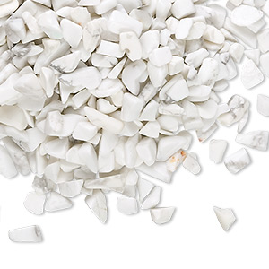 Inlay chip, white howlite (natural), mini undrilled chip, Mohs hardness 3 to 3-1/2. Sold per 50-gram pkg, approximately 550-700 pieces.