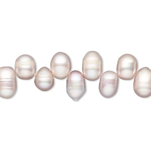 Pearl, cultured freshwater, mauve, 8x6mm-13x7mm top-drilled rice, C grade, Mohs hardness 2-1/2 to 4. Sold per 15-inch strand.