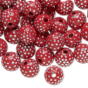 COMING SOON! Bianca 29 Foot Long Faceted Large Red Octagon Acrylic Bead  Strands