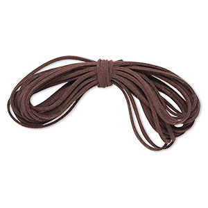 Cord, faux suede, brown, 3mm. Sold per pkg of 5 yards.