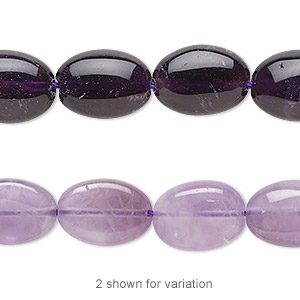 Bead, amethyst (natural), 14x10mm flat oval, B grade, Mohs hardness 7. Sold per 15-1/2&quot; to 16&quot; strand.