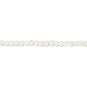 Bead, bamboo coral (bleached), white, 3mm round, B- grade, Mohs hardness 3-1/2 to 4. Sold per 15-1/2&quot; to 16&quot; strand.