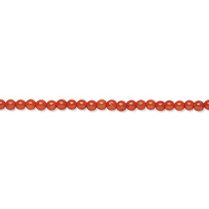 Bead, bamboo coral (dyed), red, 2mm hand-cut round, B- grade, Mohs hardness 3-1/2 to 4. Sold per 15-1/2&quot; to 16&quot; strand.